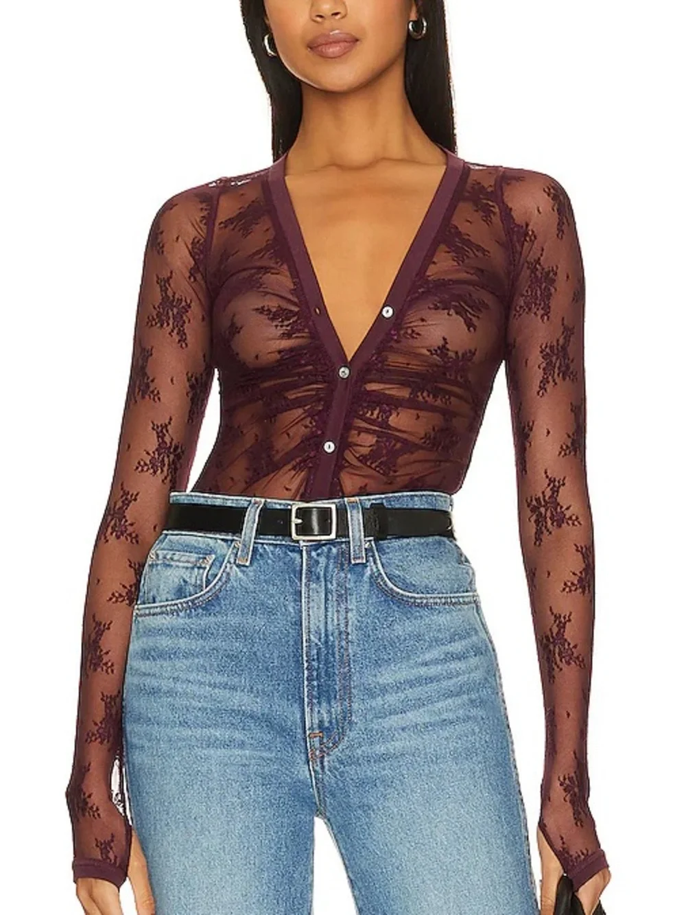 Intimately Free People fairy whimsy light Year bodysuit navy blue medium